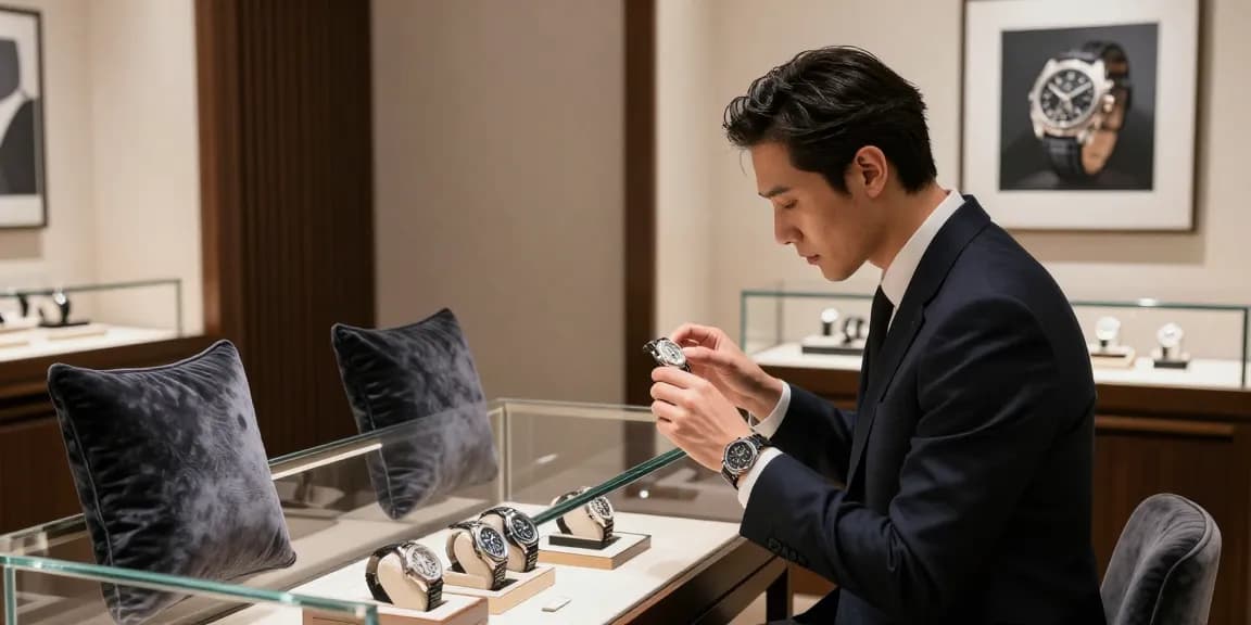 Showcasing super clone watches in a luxurious boutique setting