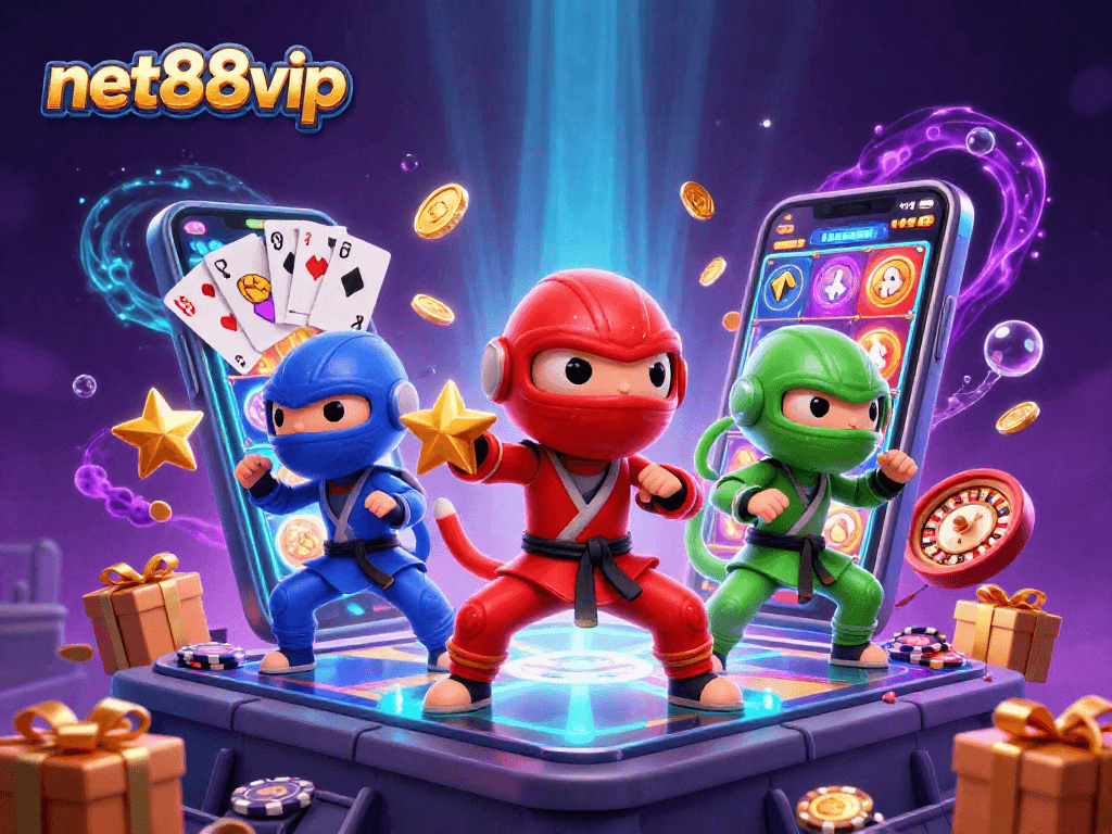 Experience dynamic slots action with net88vip as colorful chameleons engage in casino games.