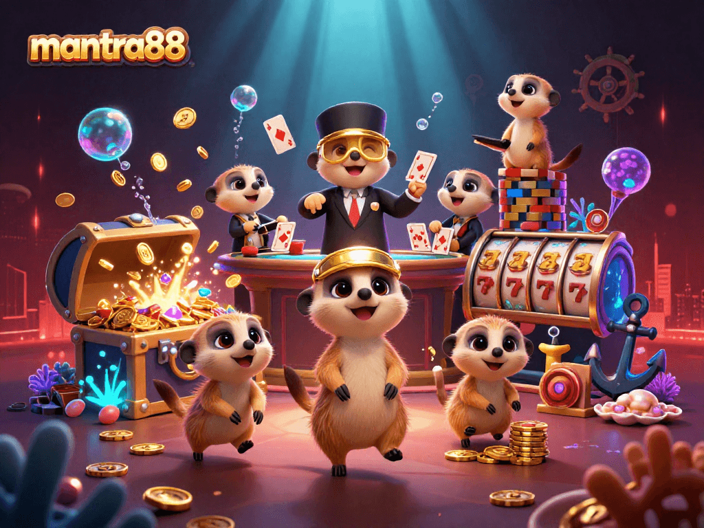 Experience engaging gameplay with mantra88 while unique meerkats run a lively casino scene