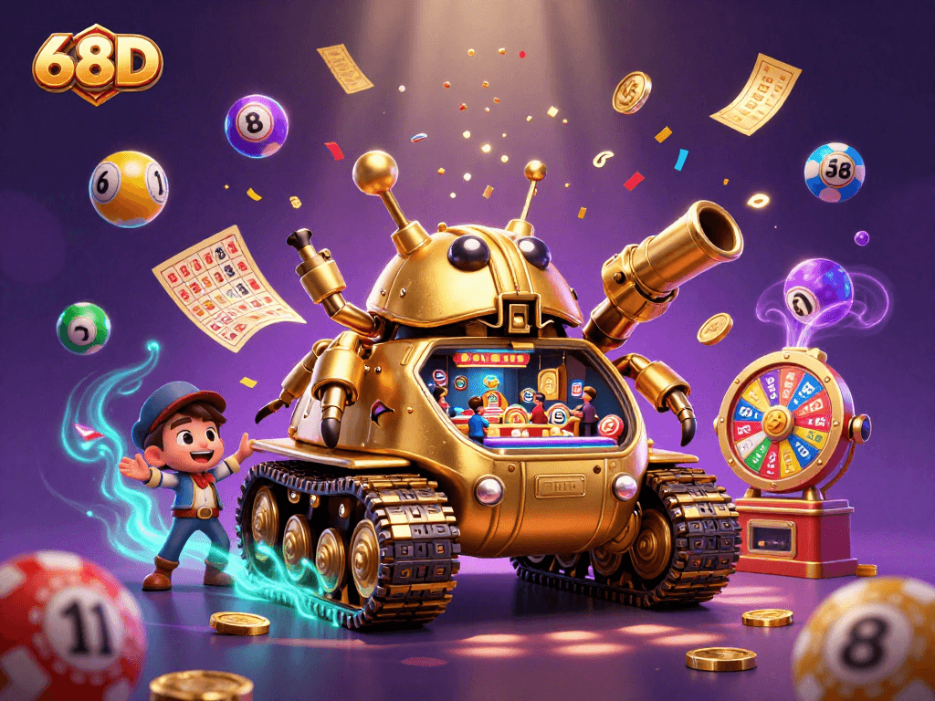 Aposte no 68D com um tanque de besouro dourado que revela um cassino em miniatura repleto de emoção.