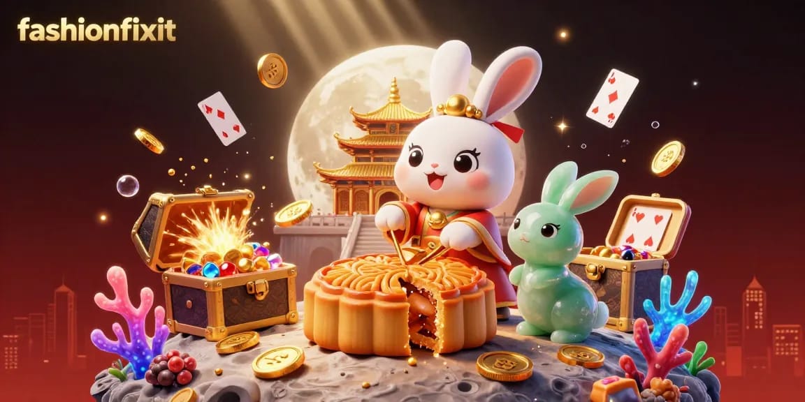 Experience thrilling wins with fashionfixit as a moon rabbit reveals hidden poker chips among casino treasures.