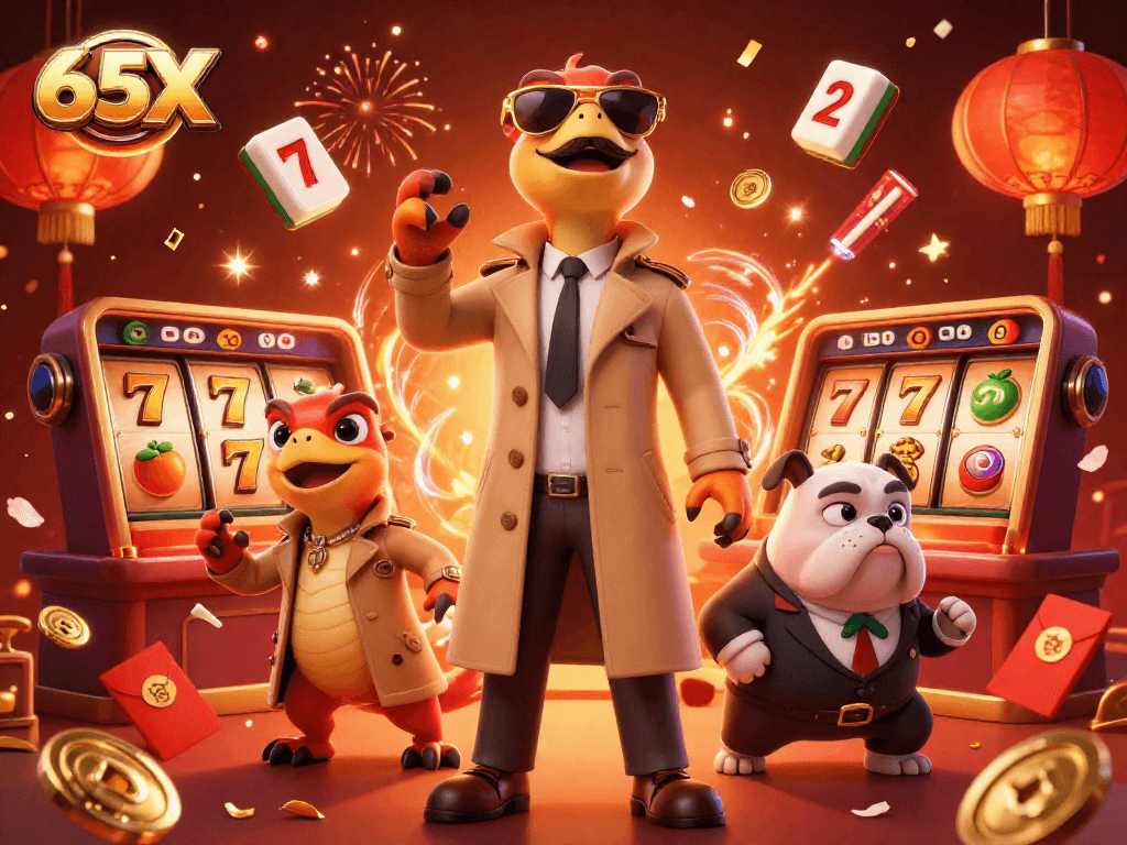 Aproveite as emoções do Cassino com 65X em cena divertida com raptores e um bouncer.