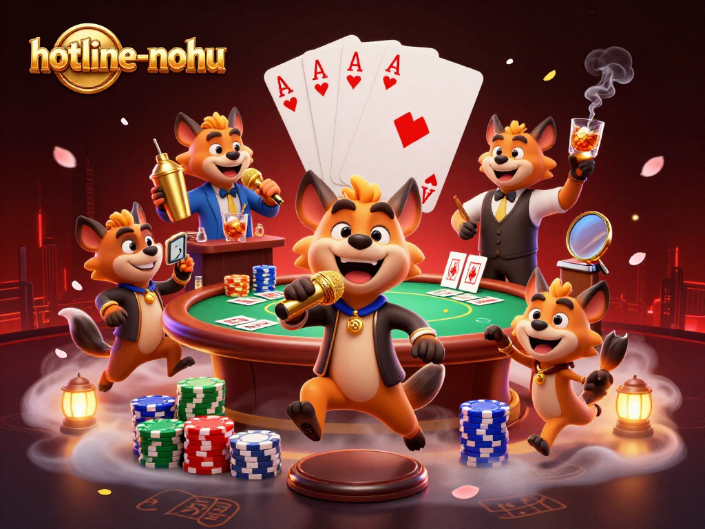 Engage with the exciting casino atmosphere at hotline-nohu, featuring hyenas in a vibrant comedy club setting.