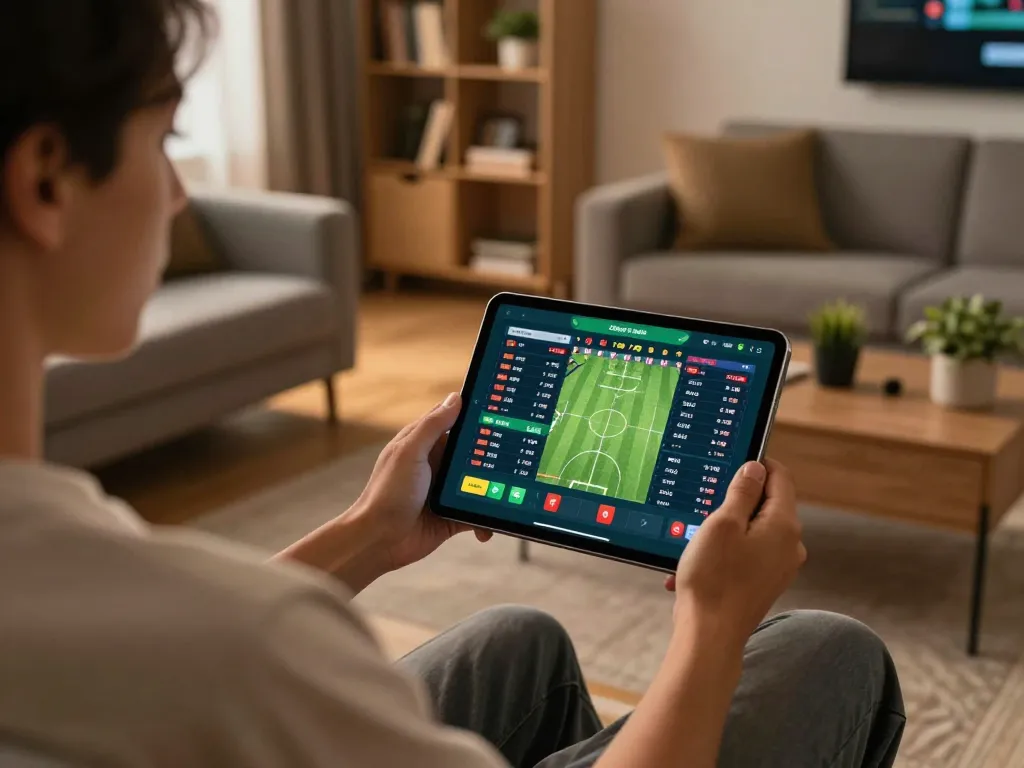 open88 sports betting app being used during a live game on a tablet, showcasing odds and action.