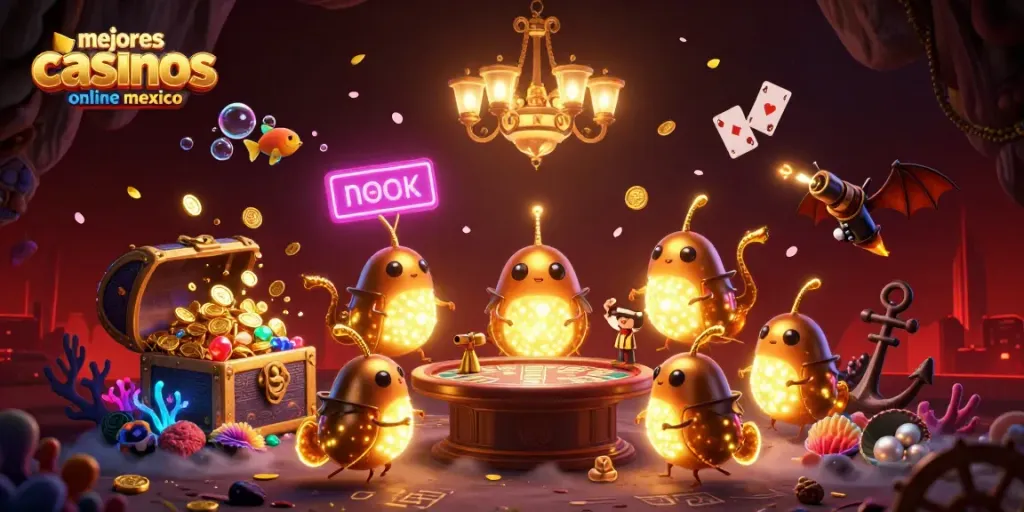 Ilumina tu experiencia en los mejores casinos online de México con una escena vibrante y lúdica.