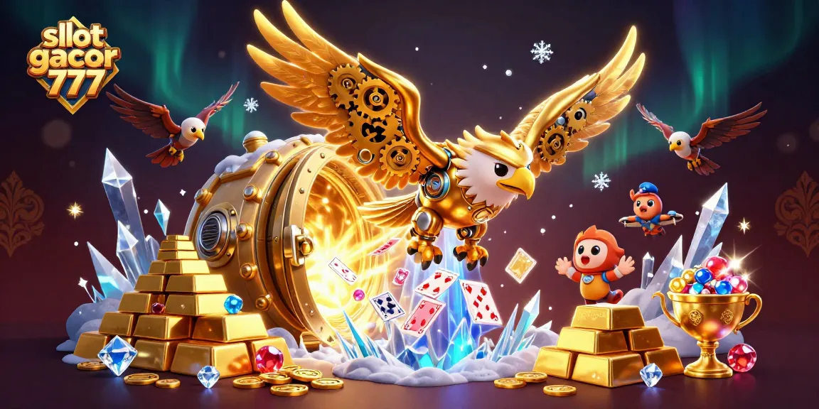 Experience slot gacor 777 excitement with a stunning 3D illustration of epic casino action.