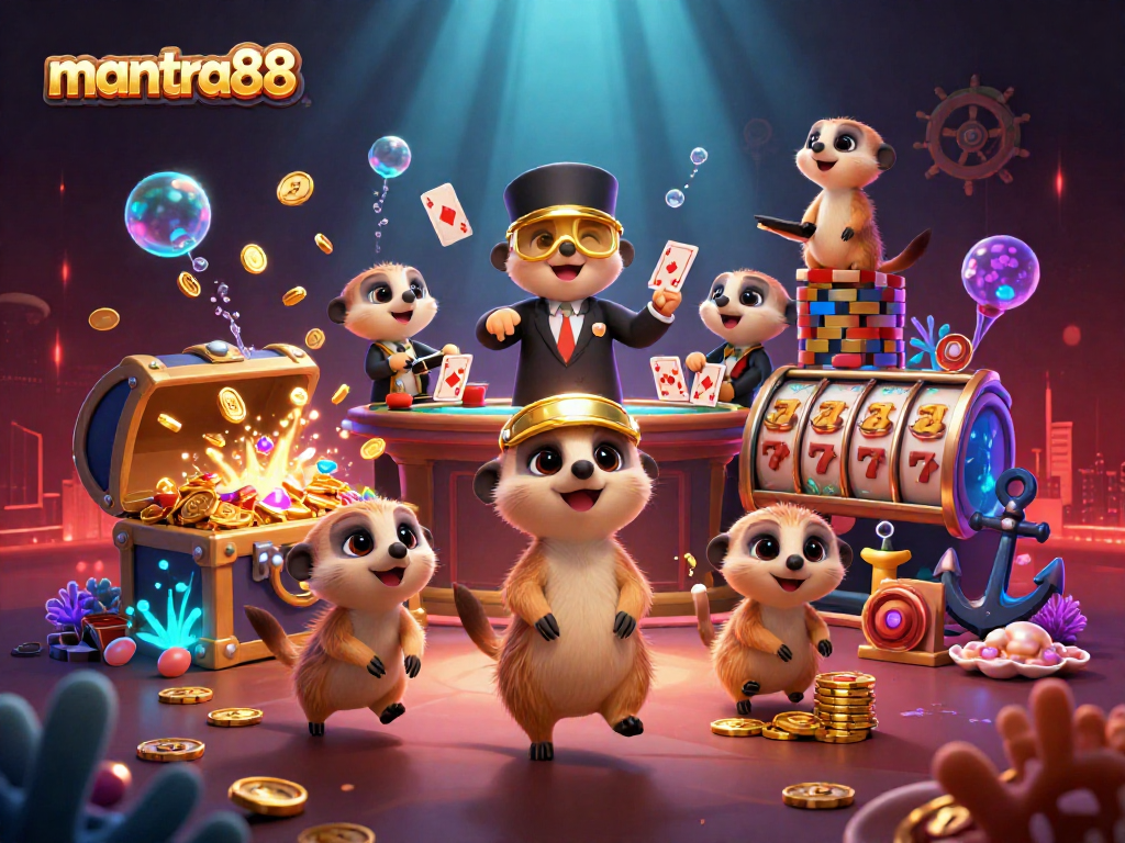Experience engaging gameplay with mantra88 while unique meerkats run a lively casino scene