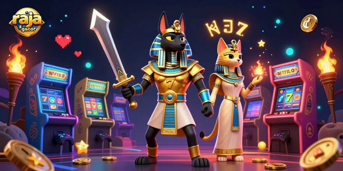 Experience thrilling gameplay at raja slot gacor with dynamic slot reels surrounded by ancient Egyptian myths and vibrant casino visuals.