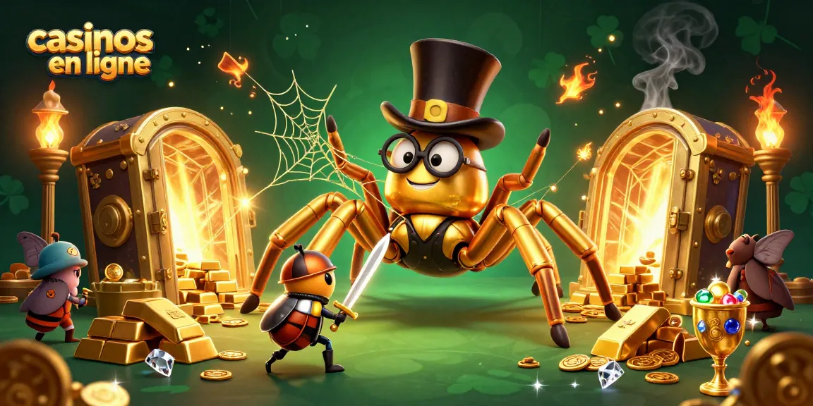 Les casinos en ligne prennent vie avec une scène captivante de jeux d'argent et de mystère.