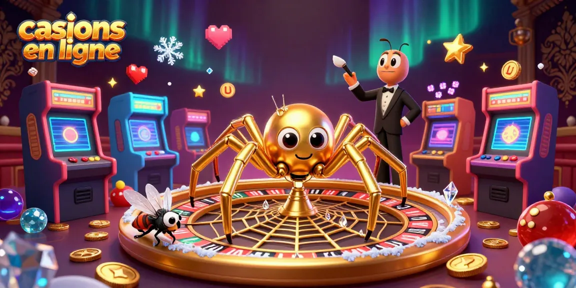 Amusez-vous aux meilleurs casinos en ligne avec des jeux captivants, illustrés par une scène dynamique.