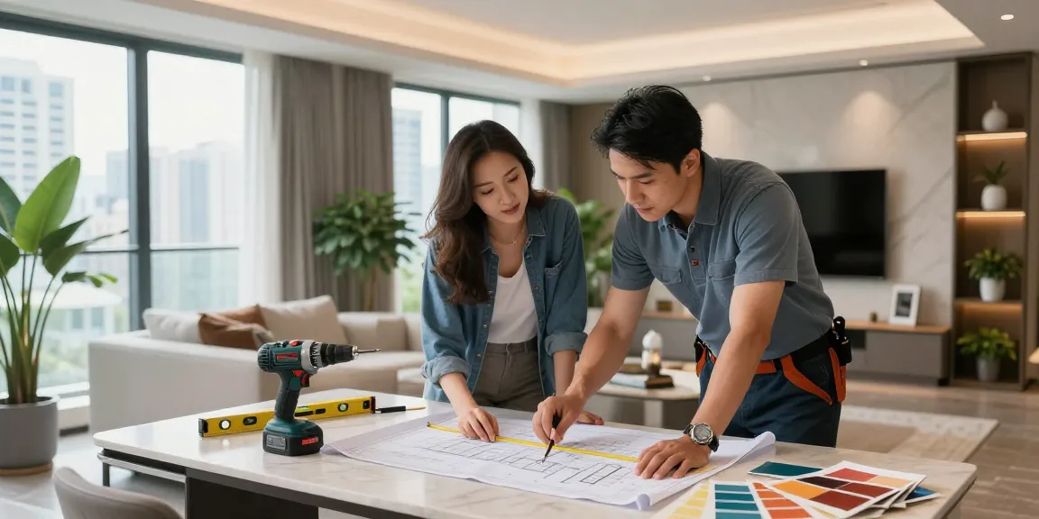 Transforming residential renovation Hong Kong with contractor and couple discussing designs