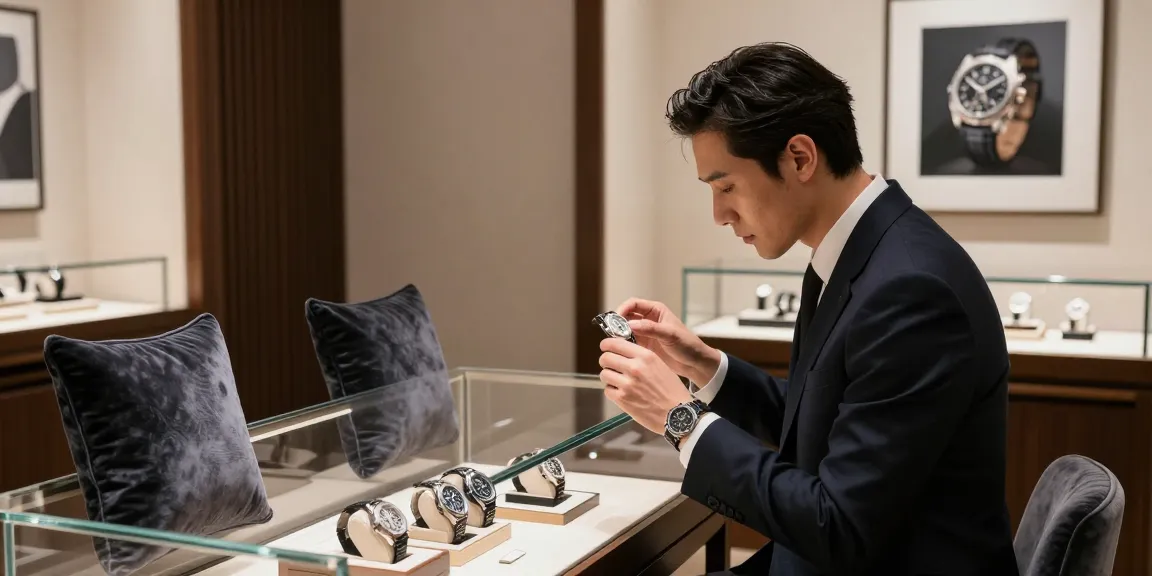 Showcasing super clone watches in a luxurious boutique setting