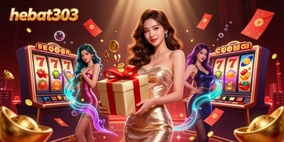Play slots and win big with hebat303 in a vibrant casino scene featuring exciting game elements.