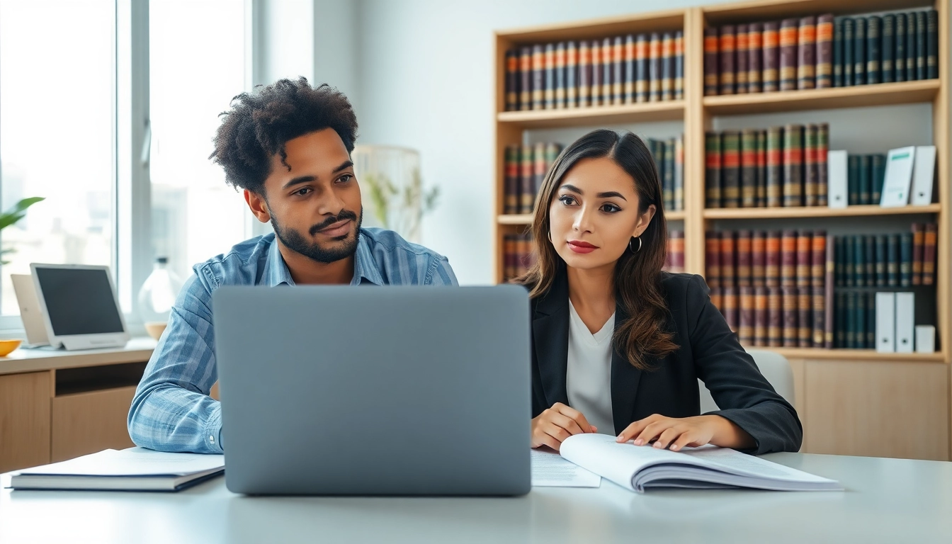 Engaged couple reviewing Family Law Financial Agreements in a professional setting.