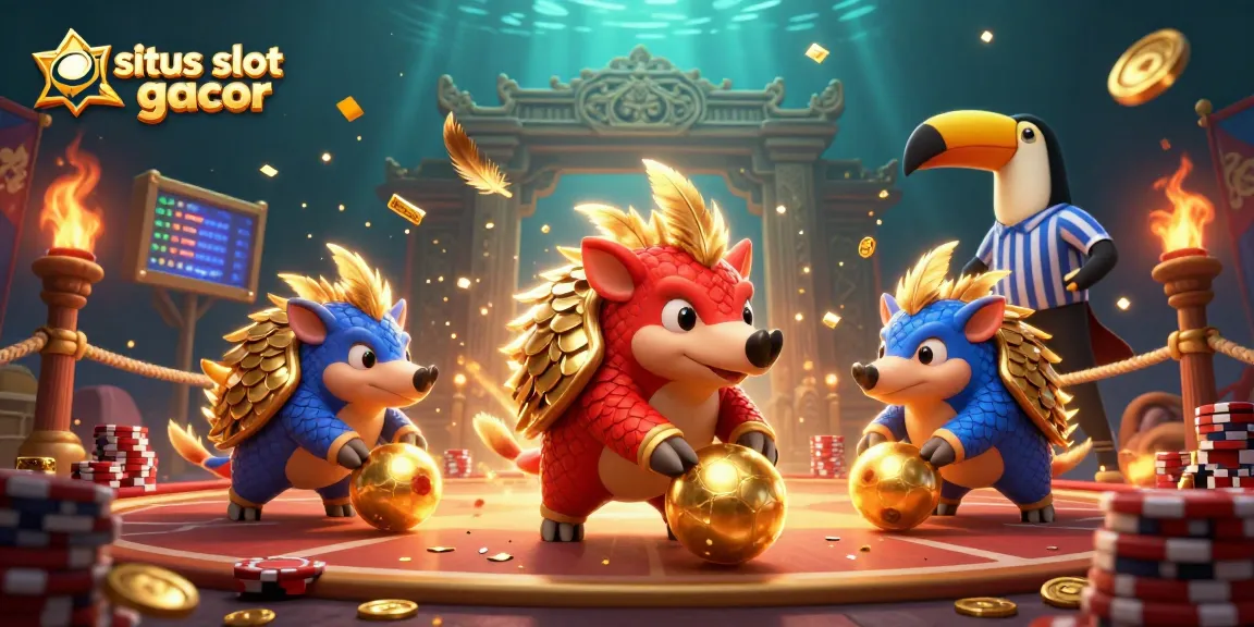 Situs slot gacor menjadi lebih seru saat pangolin berkompetisi di arena dengan koin emas dan cip poker.