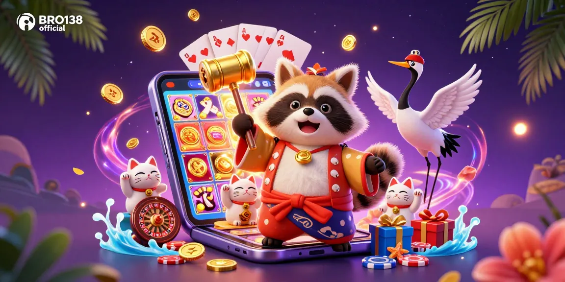 Engage with BRO138 official's vibrant slot experience featuring cheerful characters and dynamic gaming elements.