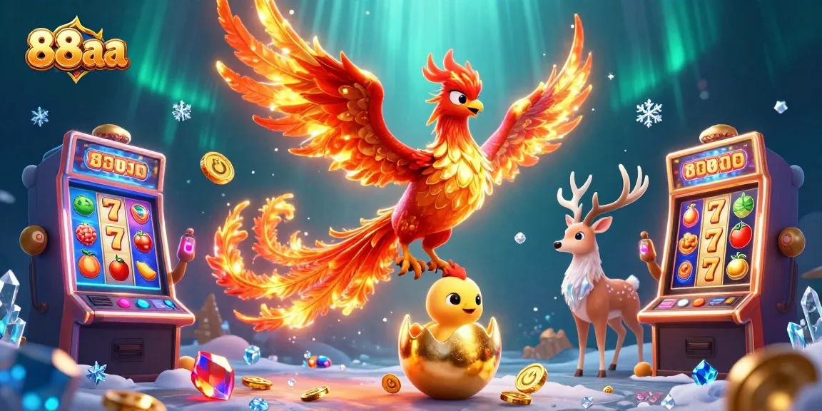 Experience the excitement of 88aa with vibrant slot machines and dynamic game elements in a captivating scene.