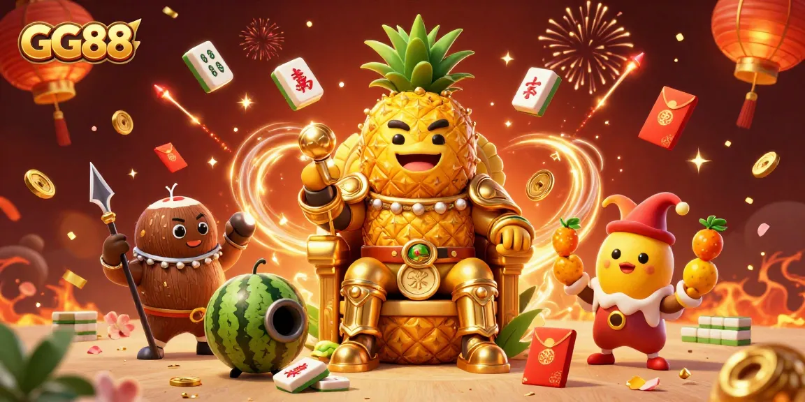 Experience dynamic gameplay at GG88 with the golden pineapple king ruling the casino.