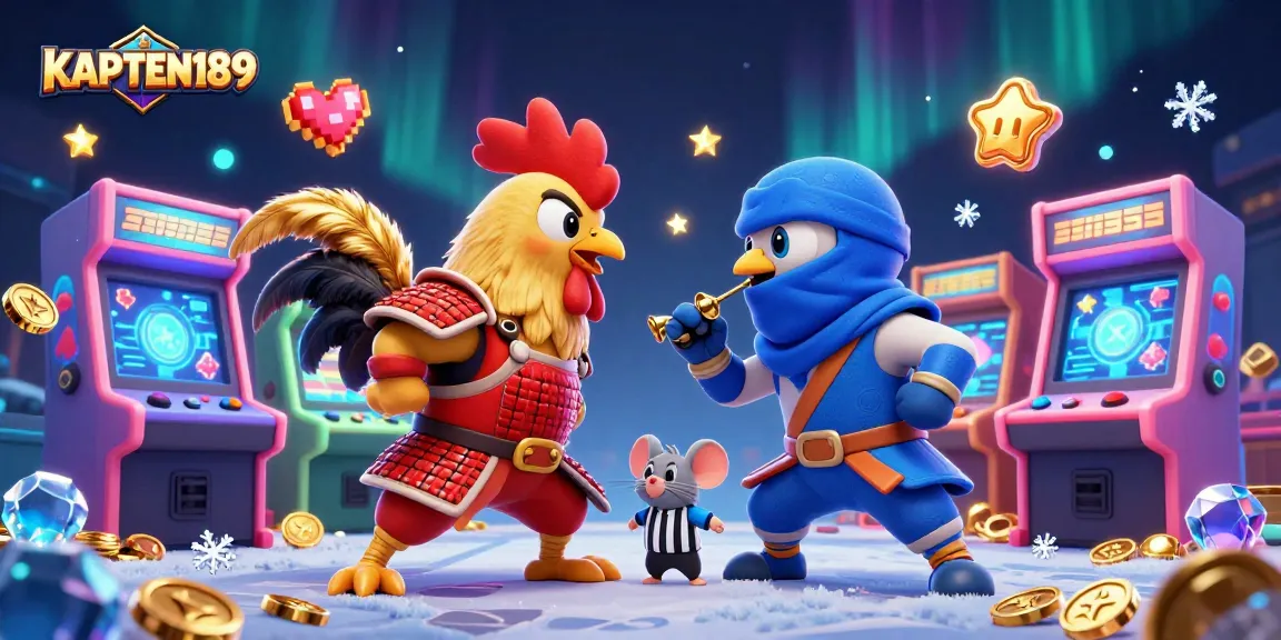 KAPTEN189 menarik perjudian dengan ayam petarung 3D kartun berwarna-warni dan mesin permainan arcade