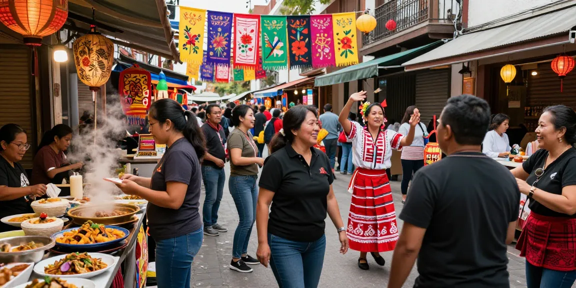 Dynamic cultural celebration scene showcasing Asian heritage at https://hanadultalk.com, capturing community engagement with festive activities.