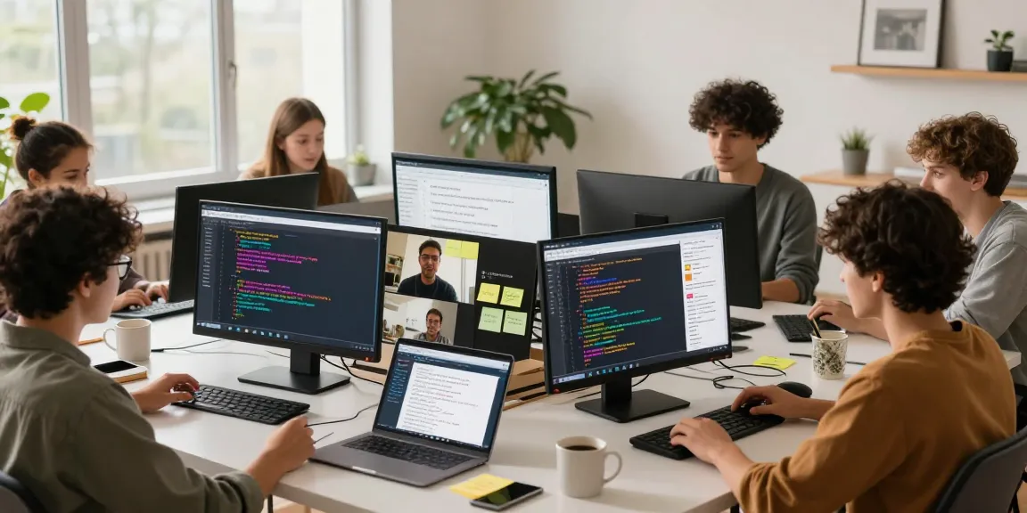 Dynamic online classroom scene for an Online course to build React apps with students engaging via video chat and coding.
