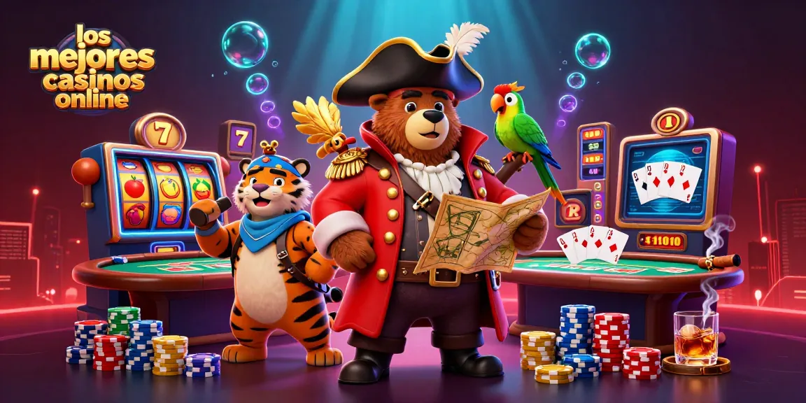 Los mejores casinos online con un ambiente dinámico y personajes interactuando en un juego emocionante.