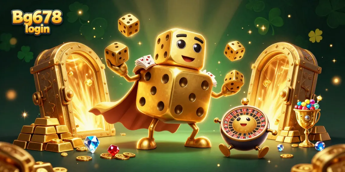 Experience the thrill of Bg678 login with this vibrant casino-themed illustration.