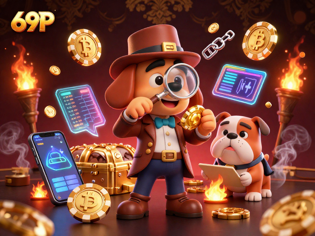 Explore a emocionante cena de caça ao tesouro no cassino 69P com detetives e elementos criptográficos.