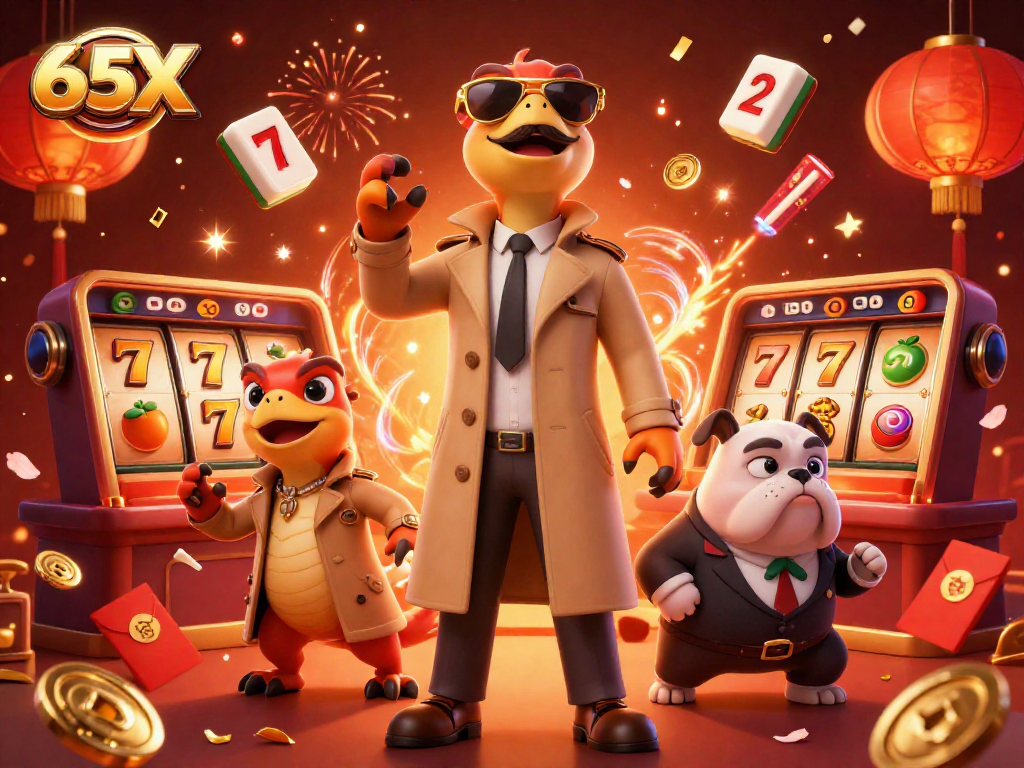 Aproveite as emoções do Cassino com 65X em cena divertida com raptores e um bouncer.