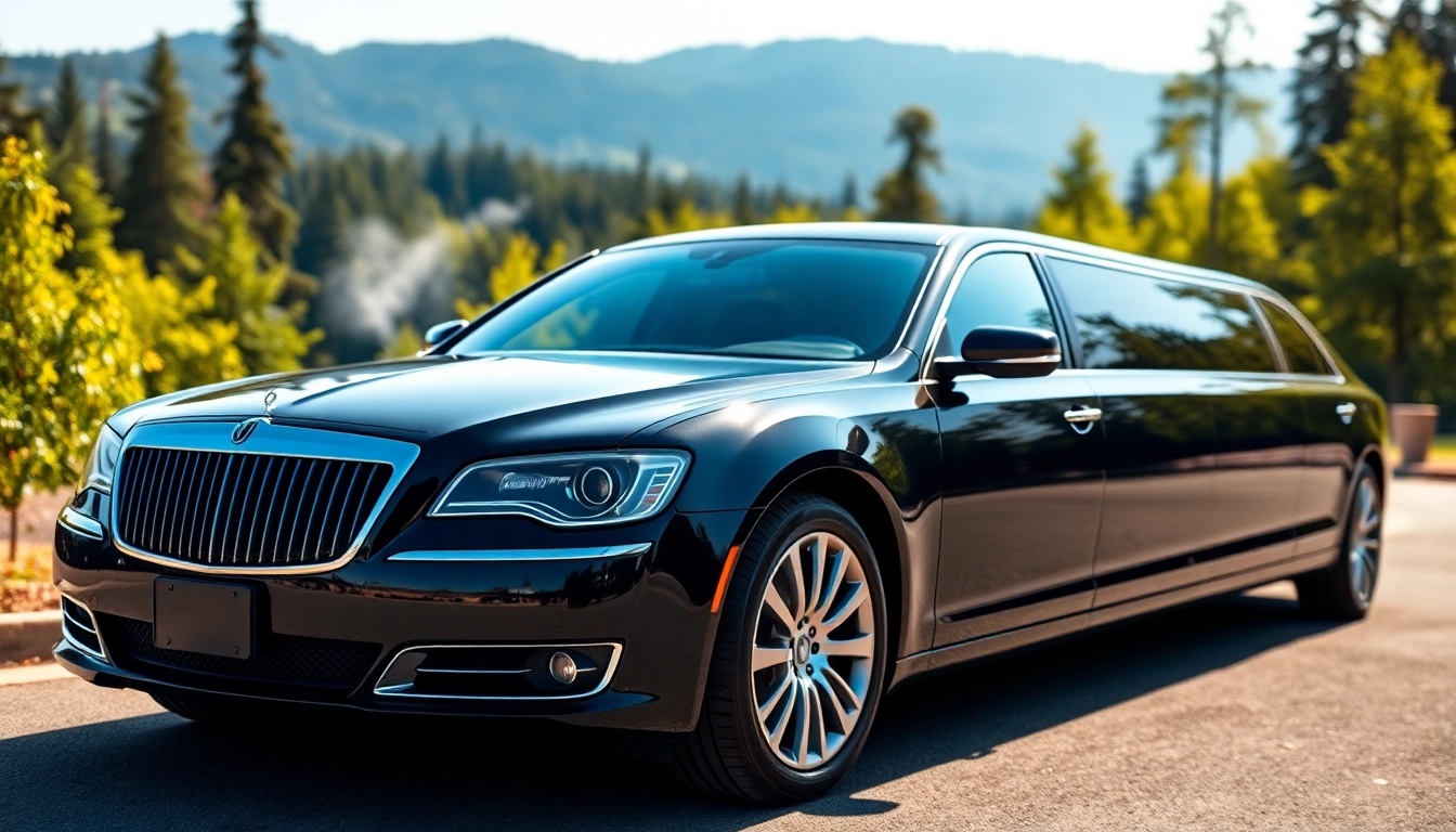 Ride in a luxurious limo from Seattle to Vancouver against a scenic mountain backdrop.