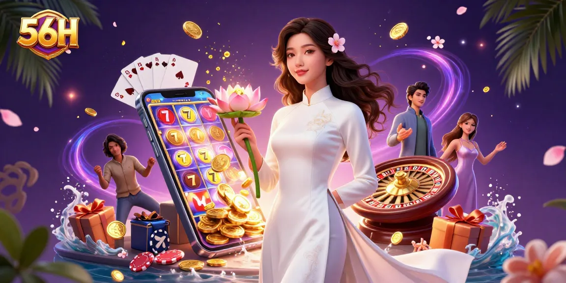 Experience the thrill of winning at 56H with luxurious slots, live dealer games, and vibrant gaming elements.