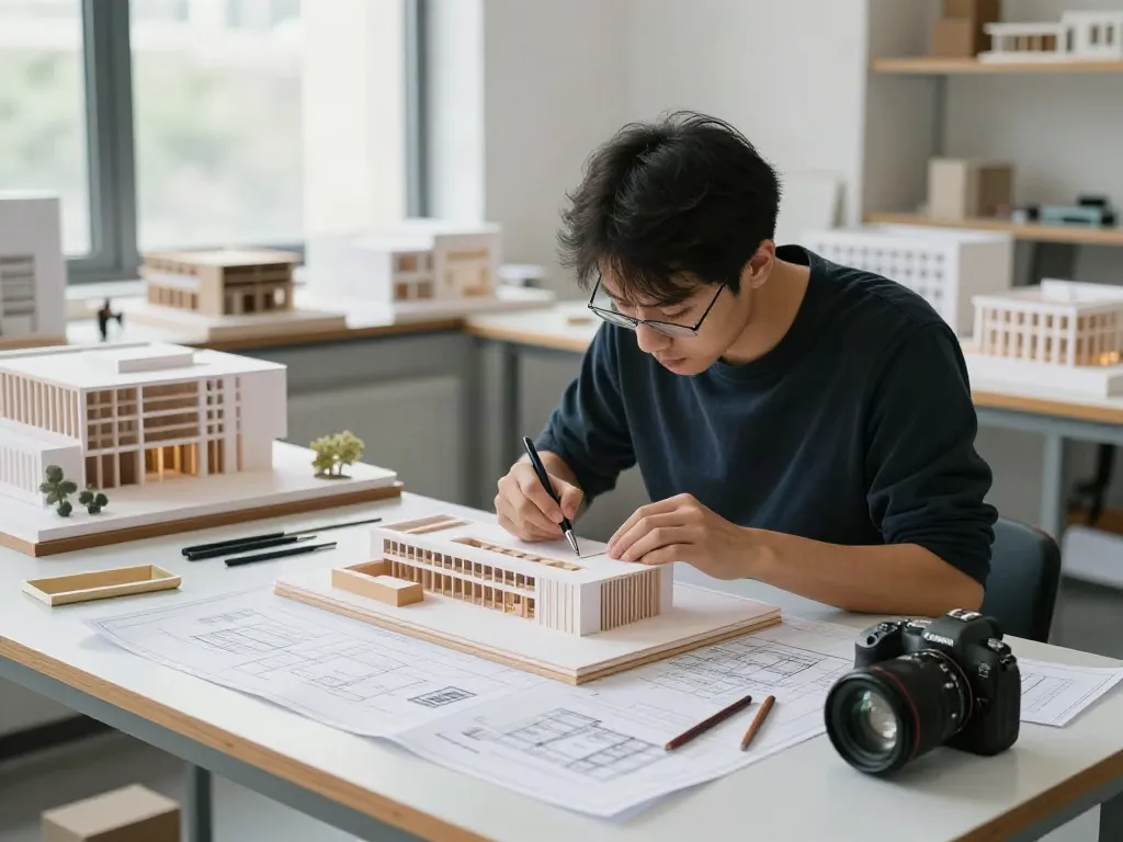 Präzise handgefertigte Architektur Modelle in der Werkstatt in Frankfurt