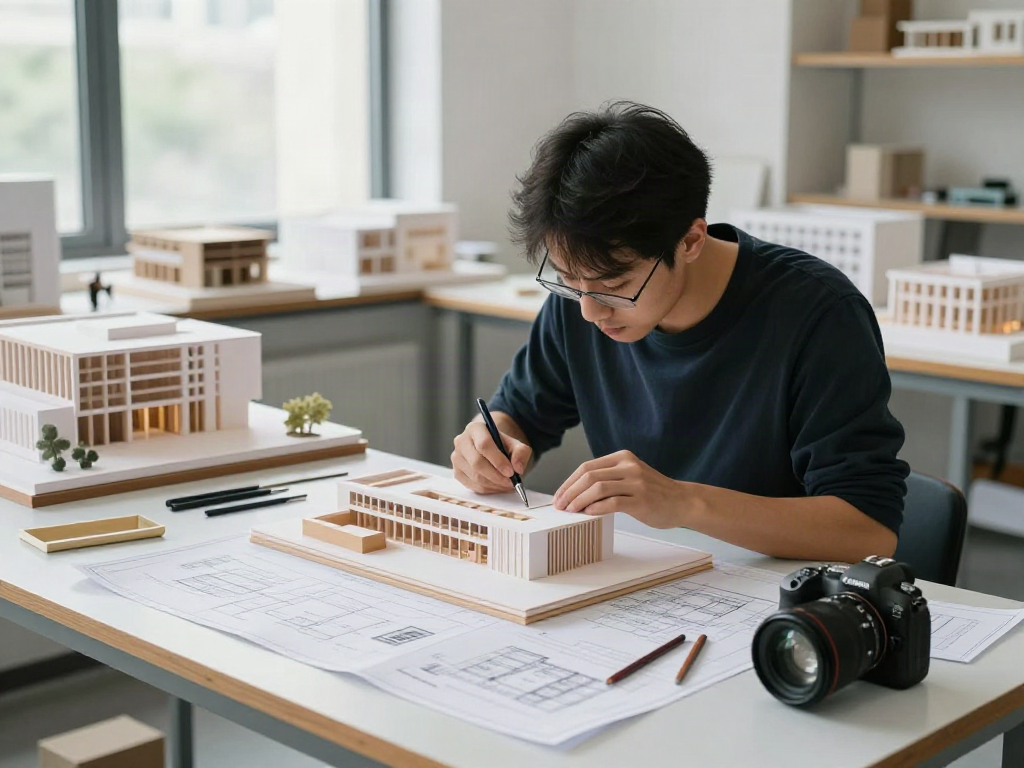 Präzise handgefertigte Architektur Modelle in der Werkstatt in Frankfurt