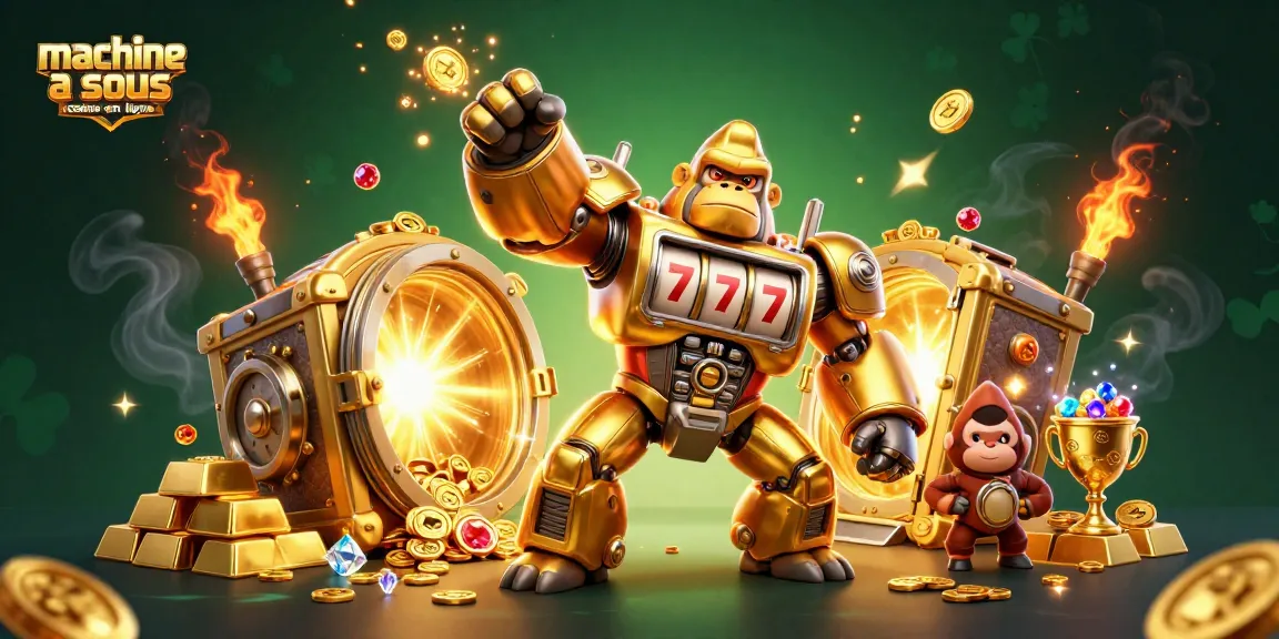 Jouez aux machines à sous casino en ligne avec cette illustration dynamique et immersive.