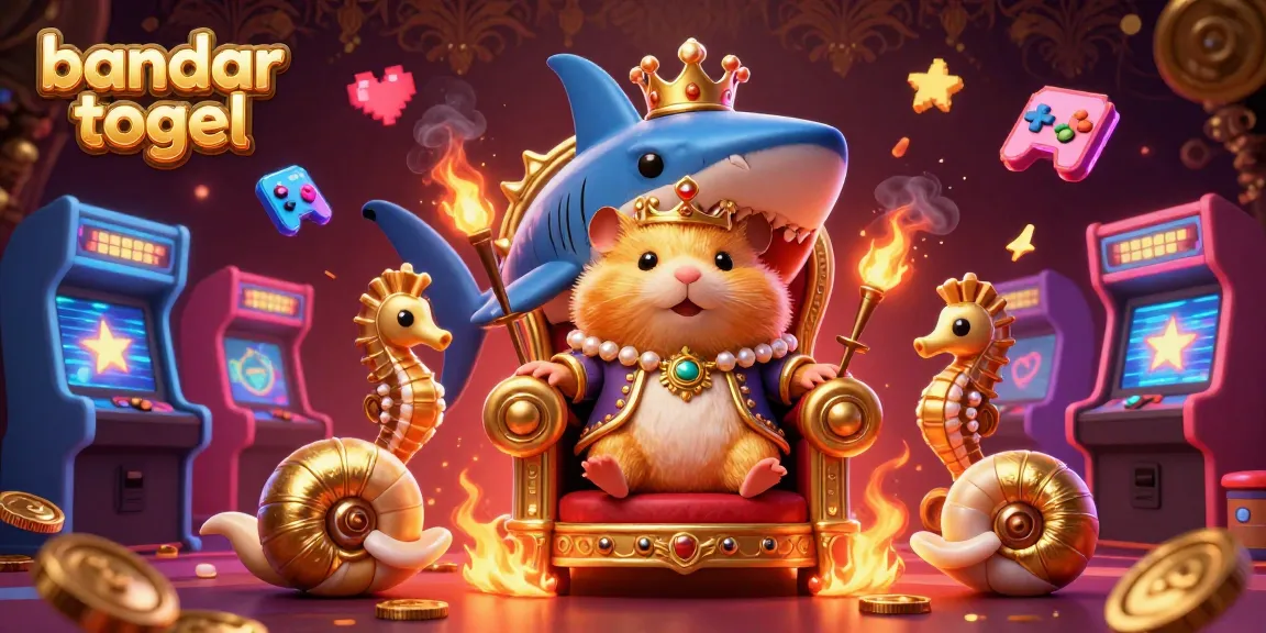 Engage with bandar togel, showcasing a hamster king amidst vibrant casino elements for extreme gaming fun.