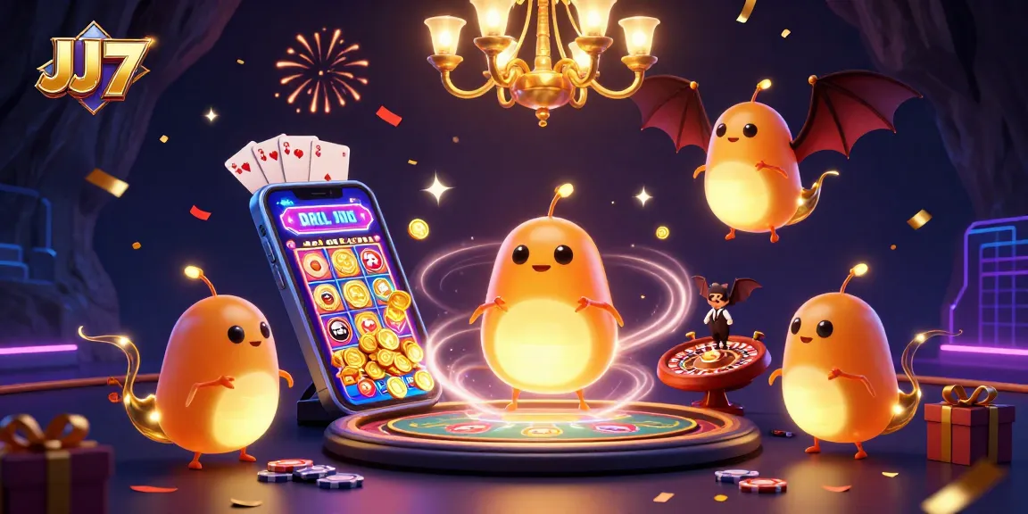 Enjoy thrilling gameplay at JJ77 with vibrant 3D elements and engaging golden characters.