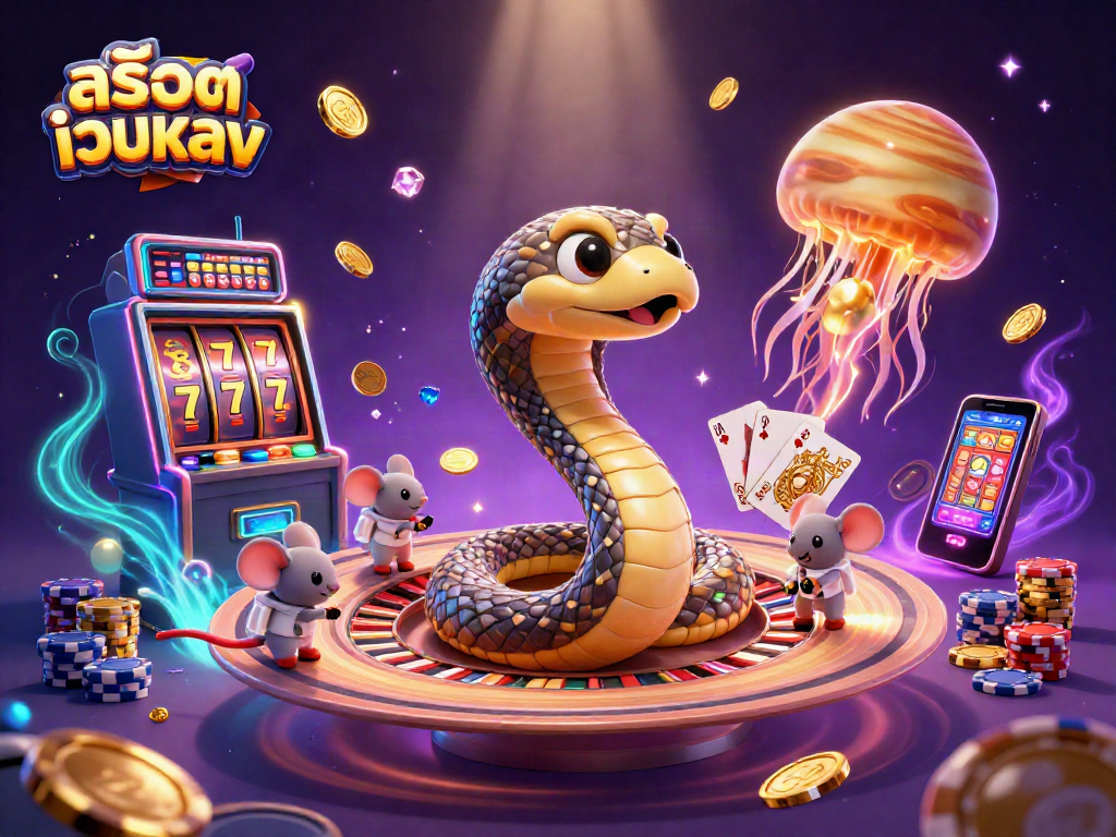 Spin the reels and win with สล็อตเว็บตรง in this vivid cosmic casino scene.