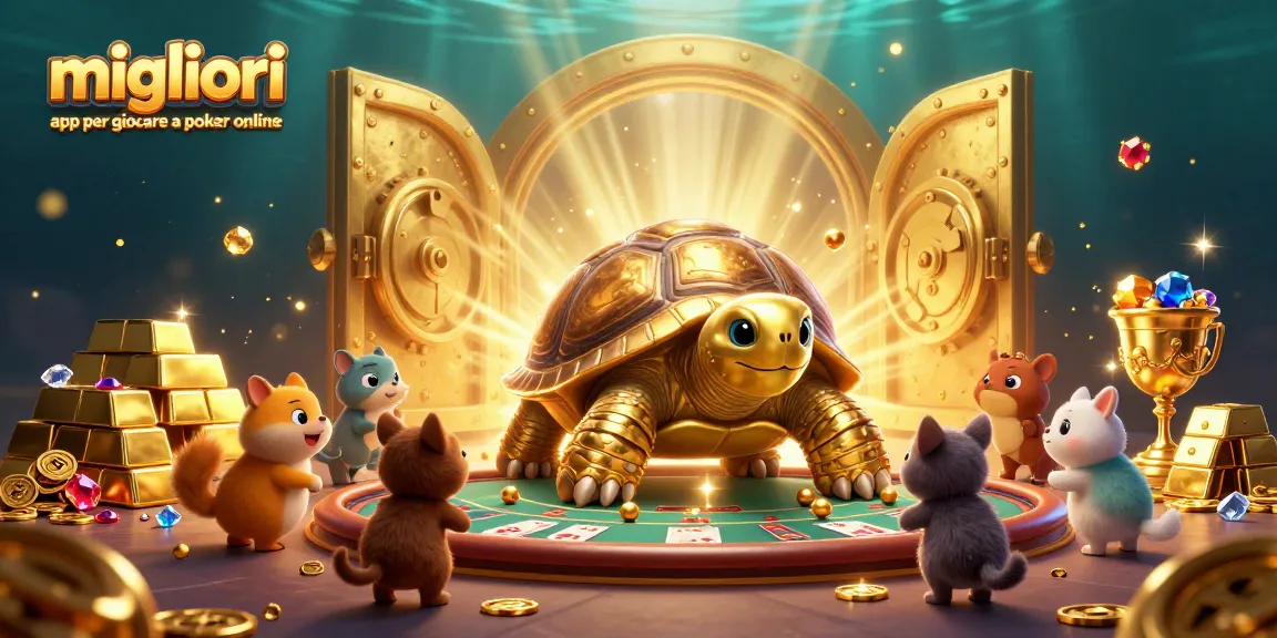 Migliori app per giocare a poker online con un tavolo da poker e animali divertiti in un mondo prezioso.