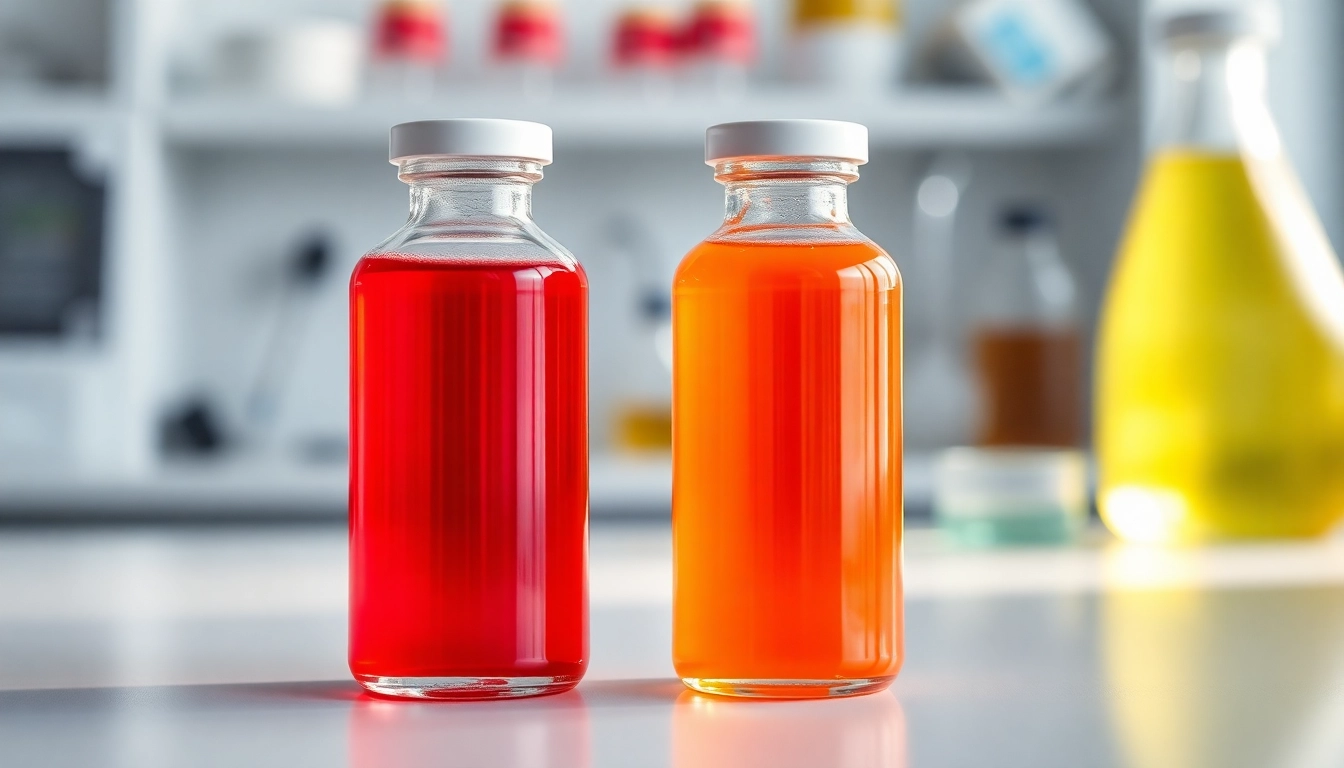 Contrast between natural astaxanthin vs synthetic astaxanthin displayed in vials for scientific analysis.