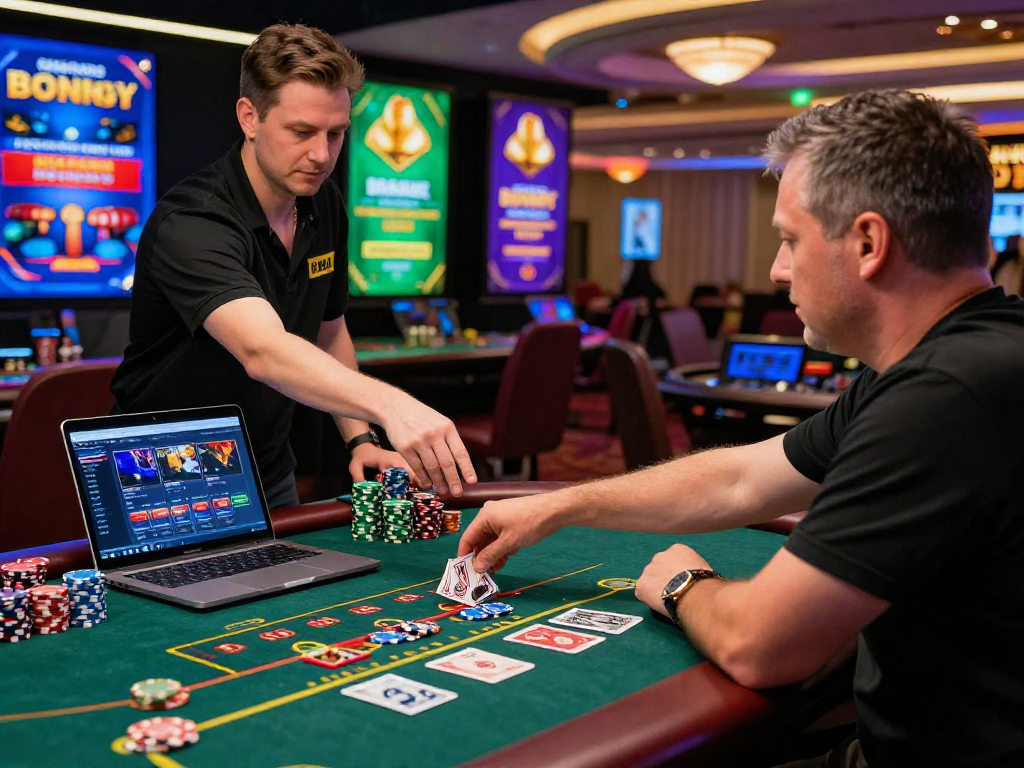 Engaged UK player exploring USA casinos for UK player in an exciting live dealer gaming atmosphere.