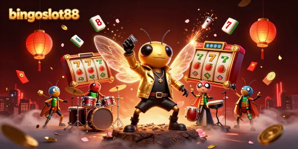 Rasakan keseruan bermain bingoslot88 dengan cicada rock star dalam suasana penuh warna dan elemen judi menarik.