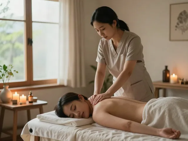 청라출장마사지 in a peaceful home setting promoting relaxation and wellness