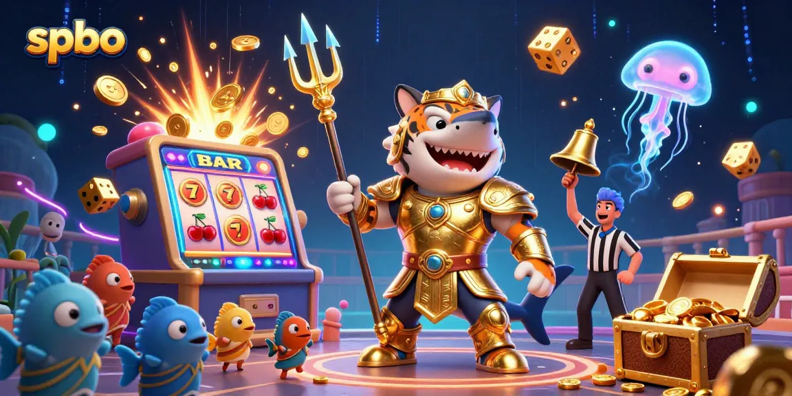Experience thrilling wins with spbo in this vibrant, 3D illustration featuring an underwater casino scene full of excitement.