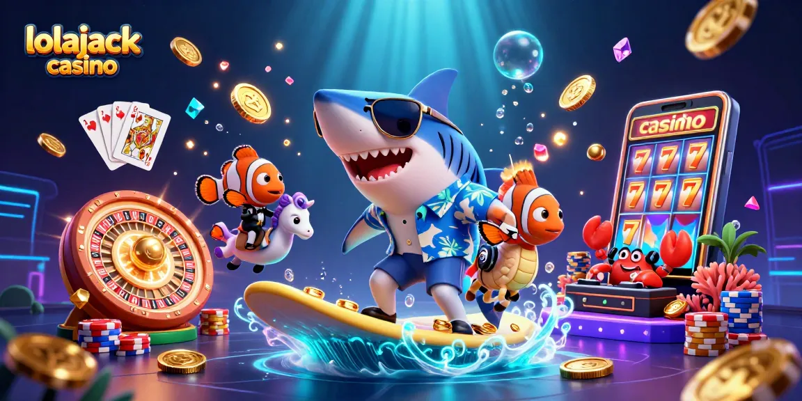 Experience the excitement at lolajack casino with a dynamic 3D underwater casino scene.