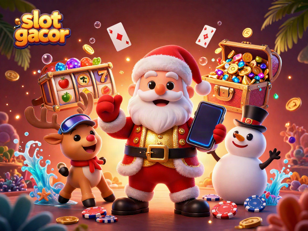 Memenangkan jackpot slot gacor dengan karakter Santa Claus sedang bermain di kasino