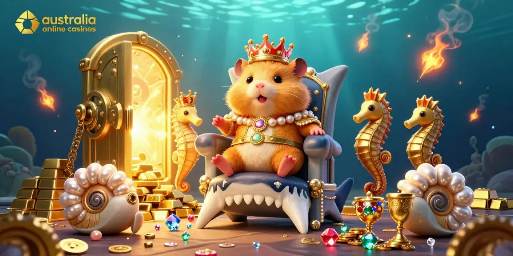 Experience rich virtual gaming with the fierce golden hamster king in australia online casinos.