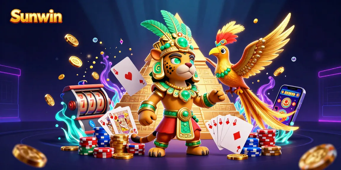 Spin the Sunwin slot reels and win big with dazzling coins and colorful cards!
