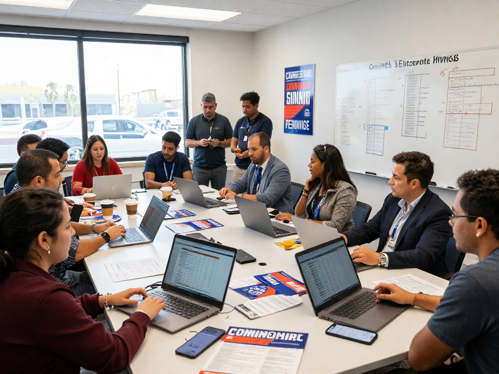 Team collaboration strategizing effective political fundraising services in a vibrant campaign office