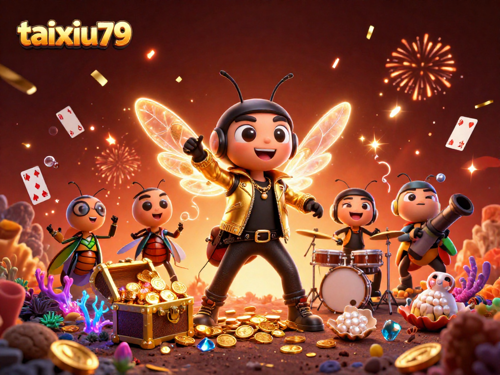 Experience the thrilling game of taixiu79 with vibrant characters and exciting elements in this dynamic casino scene.