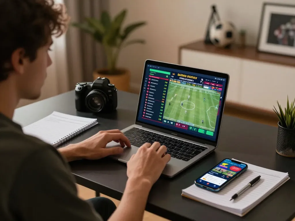 Engaging in sports betting on lucky88, focusing on live odds and strategic planning.
